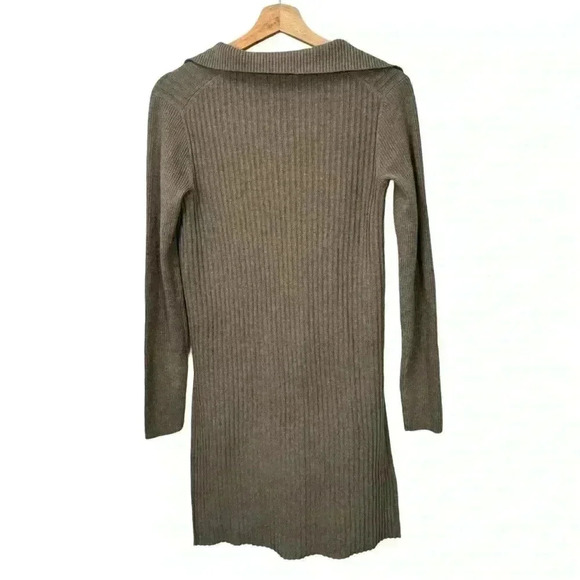 Alex Mill Ribbed Merino Wool Sweater Tunic Size XS Brown Mocha Latte NWOT - Picture 4 of 11